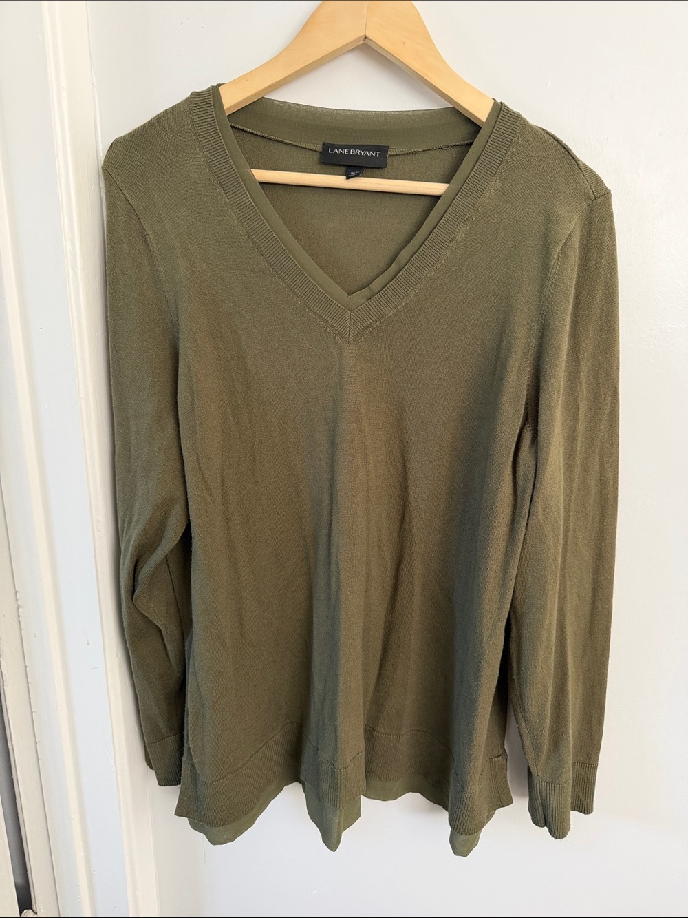 Lane Bryant khaki V‑Neck Pullover Sweater size 18/20